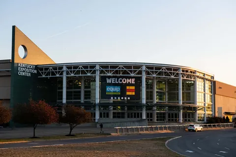 Kentucky Exposition Center entrance in Equip Exposition promotional photography