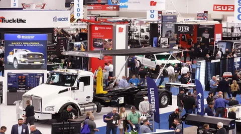 Aerial view of the Work Truck Week 2026 exhibit hall