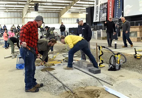 Archive photograph of a Hardscape North America installation demonstration
