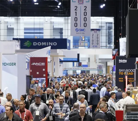 Archive photograph of a crowded exhibition aisle at PACK EXPO Las Vegas