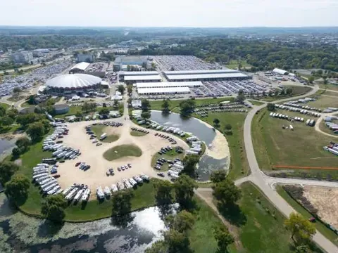 Aerial view of the World Dairy Expo grounds in 2025