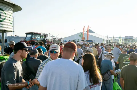 Crowds walking through the Farm Progress Show grounds in Decatur