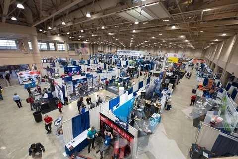 Exhibition booths and visitors at Wichita Industrial Trade Show 2025