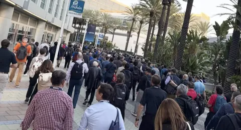 Attendees outside the Anaheim Convention Center during MD&M West 2026