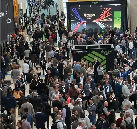 Exhibition floor and visitors at ProMat 2025